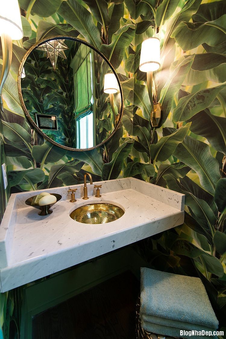 Phòng tắm xinh xắn theo phong cách nhiệt đới