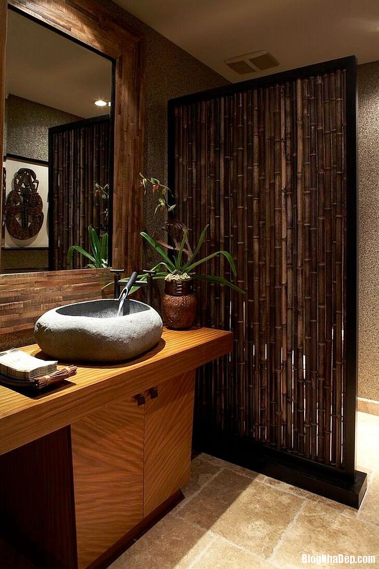 Phòng tắm xinh xắn theo phong cách nhiệt đới